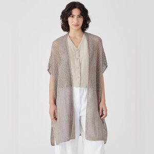 NWT Eileen Fisher Organic Linen Délavé Long Cardigan